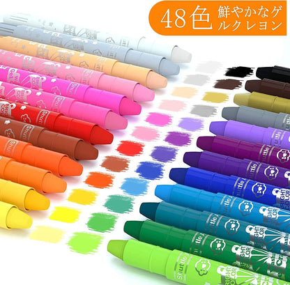 Shuttle Art Crayons Set of 48 Drawable Water-Based Washable Marker Pens