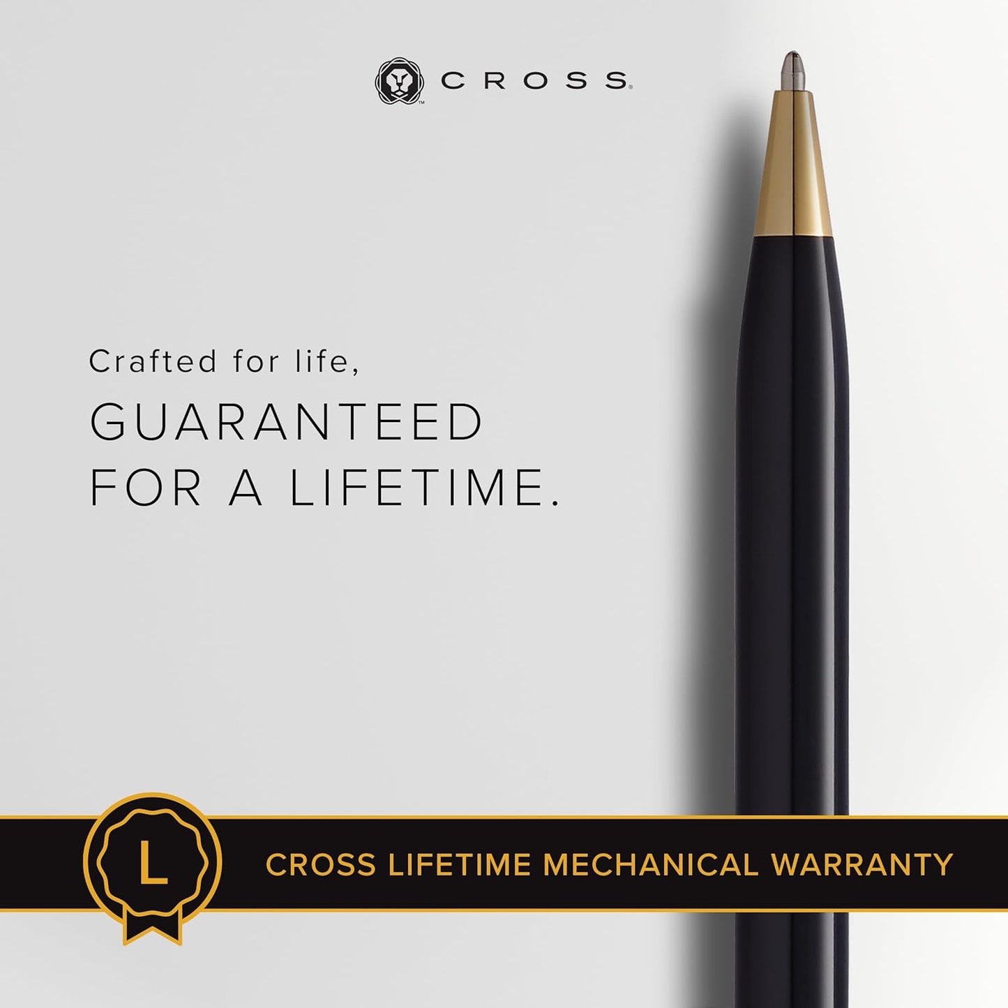 Cross Century II Refillable Ballpoint Pen Presented in a Luxury Gift Box - Medium Point, Black Ink, Black & Gold