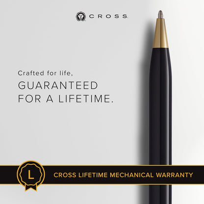 Cross Century II Refillable Ballpoint Pen Presented in a Luxury Gift Box - Medium Point, Black Ink, Black & Gold