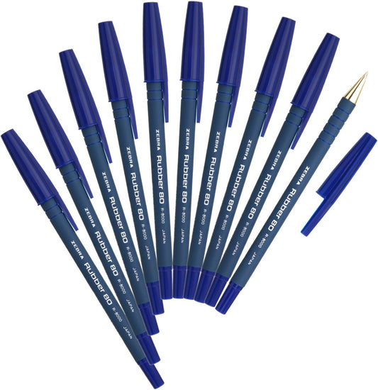 ZEBRA Ballpoint Pen Rubber 80 [Blue] x 10 pieces (Japan Import)