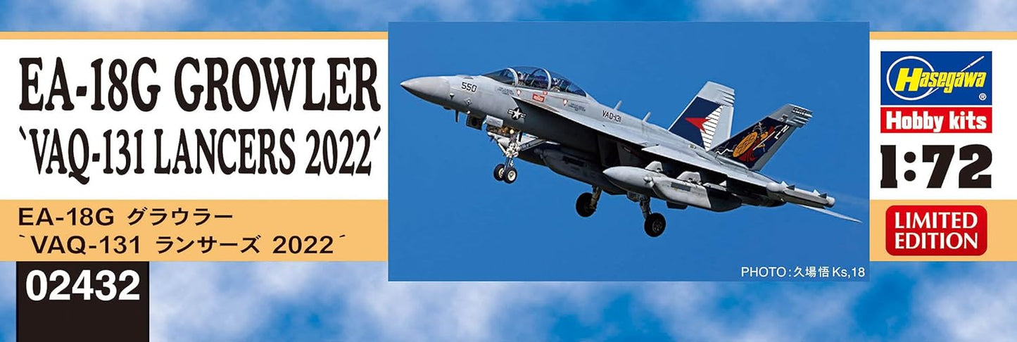 Hasegawa 1/72 US Navy EA-18G Growler VAQ-131 Lancers Plastic Model 02432