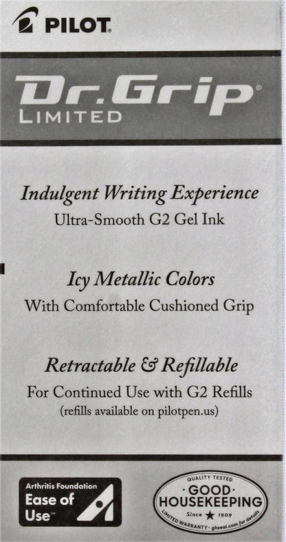 Wholesale CASE of 20 - PILOT Dr. Grip Retractable Gel Rollerball Pens-Pen, Gel, Retractable, Black Ink/PLATINUM Barrel