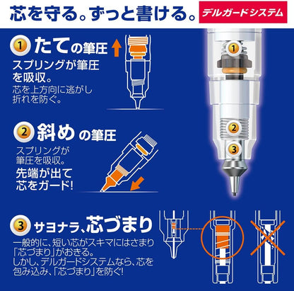 ZEBRA Mechanical Pencil DelGuard Type ER 0.5mm, Blue (P-MA88-BL)