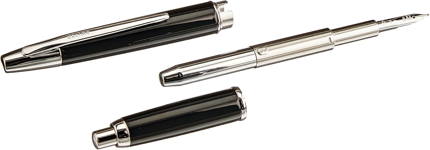 PILOT Fountain Pen Capless Decimo, Black Body, M-Nib (FCT-15SR-B-M), detail image