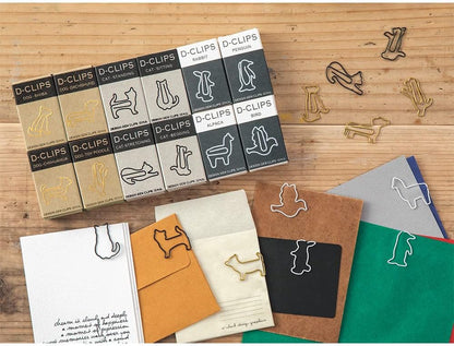 Midori Paper Clip, D-Clips Mini Box, Sitting Cat, 12 Pieces (43349006)