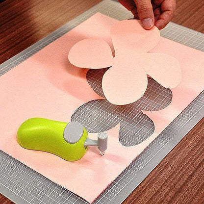 HARAC Handheld Paper Cutter, Japanese Kids Safe Hand Paper Trimmer Tool for Craft, Scrapbook, Office, Classroom, Made in JAPAN, Green