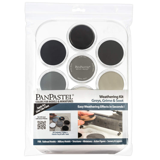 PanPastel Artist Pastels by GOLDEN, Greys, Grime & Soot Set, 7 Color, Professional Artist Pastels, Unique Pan Format (cake-like)