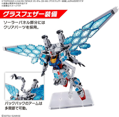 BANDAI Spirits RX-78F00/E Gundam (EX-001 Glass Feather Equipment), 1/144 Scale, Color Coded Plastic Model