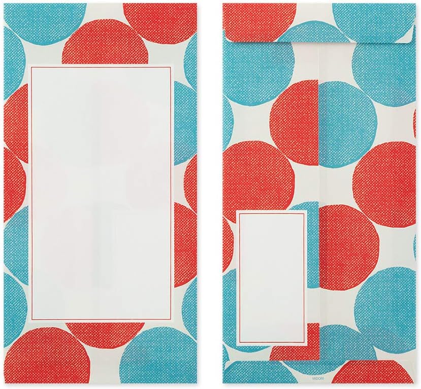 Midori 86762006 Letter Set, Rattle, 5 Size Envelopes, Geometric Pattern