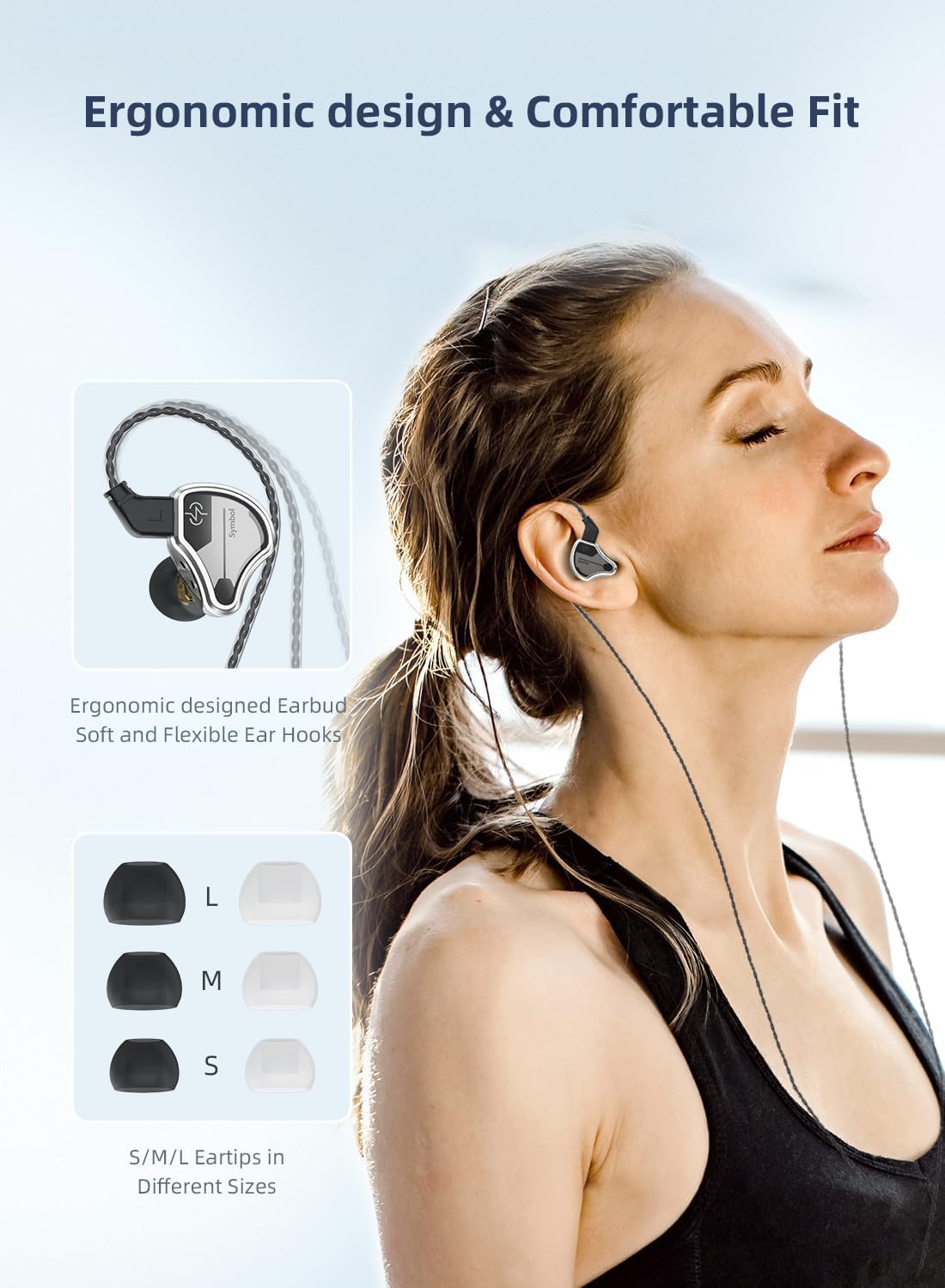 In Ear Monitor Wired Headphone, CCZ BC02 Dynamic Driver Bass Wired Headphone, Professional Hifi Earphone,Stereo Sound IEM Earbuds Earphone,CCZ In Ear Monitor for System (Silver Black, with MIC)???