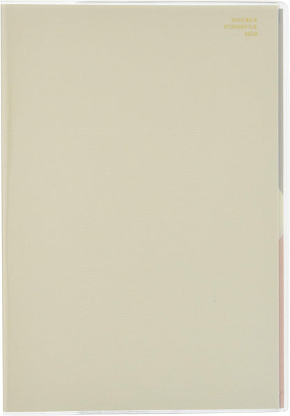 Design Fill Midori 27827006 Double Schedule Planner, 2020, A5, Monthly, Beige (Starts October 2019)
