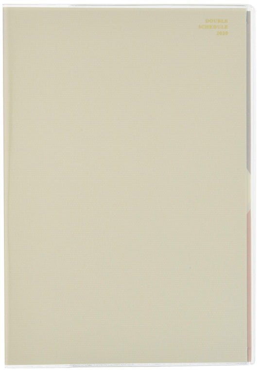 Design Fill Midori 27827006 Double Schedule Planner, 2020, A5, Monthly, Beige (Starts October 2019)