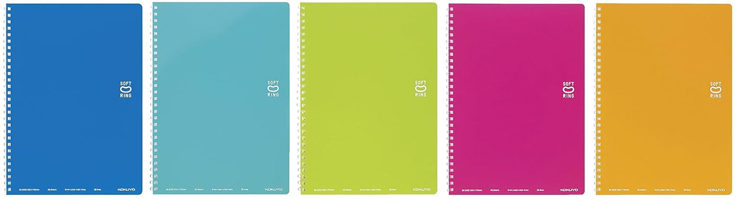 Kokuyo Soft Ring Notebook dot-Filled Borders semi B5 Blues -SV301BT-B [5 Books]