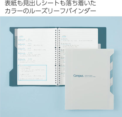 Kokuyo Campus Slide Binder with 5 Tab Dividers, Slim Type, B5, 26 Holes, Up to 65 Sheets, Black, Japan Import (RU-P737D)
