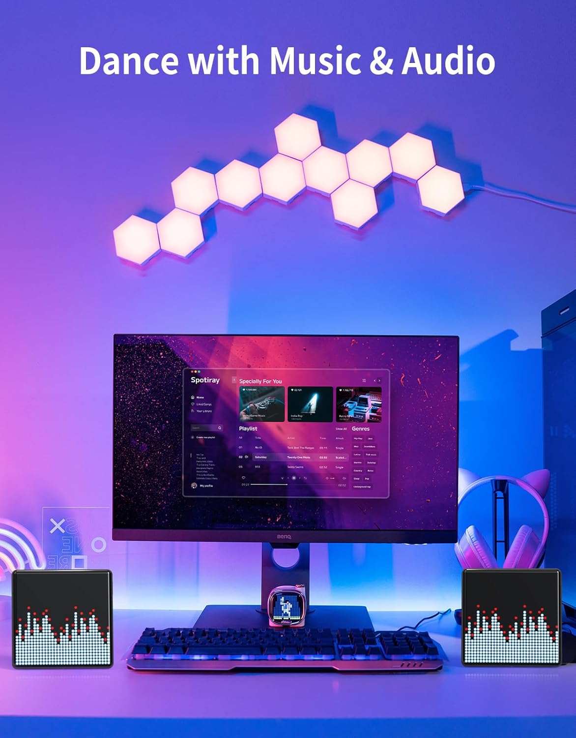 Divoom Pixoo-Max Pixel Display, APP Cellphone Control Display with 32 X 32 Programmable LED Screen for Home Decoration, Business Advertisement