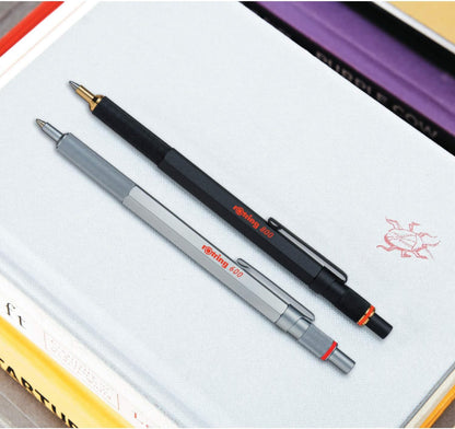 Rotring 800 Retractable Ballpoint Pen, Medium Point, Silver