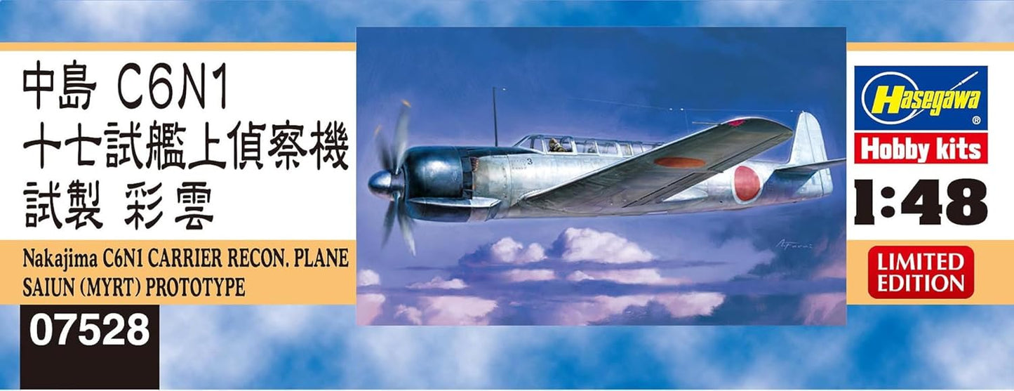 Hasegawa 7528 1/48 Nakajima C6N1 Carrier Recon. Plane Saiun (Myrt) Prototype Plastic Model Kit