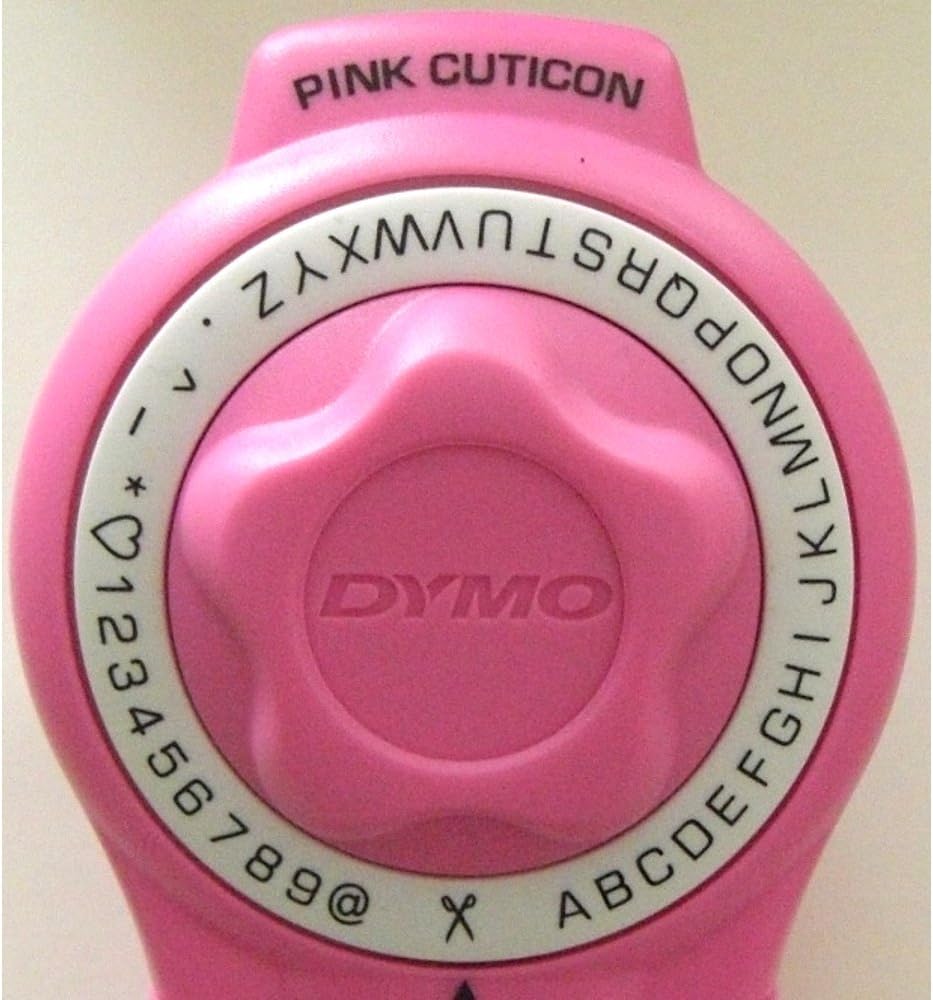 Dimo Cuticon DM814580 Tape Writer, Compatible with 0.4 inch (9 mm) Width Tape, Alphanumeric Numbers, Pink