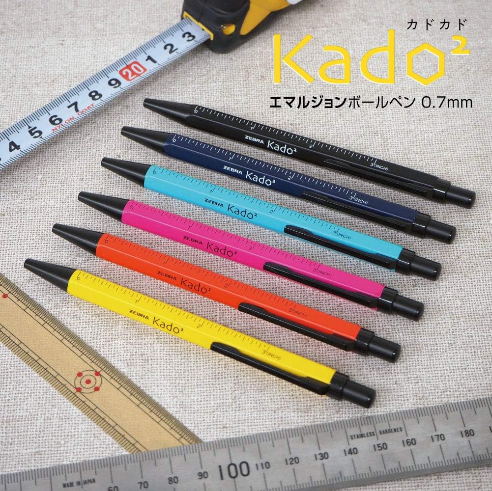 ZEBRA Emulsion Ballpoint Pen "Kadokado" 0.7mm, Yellow Body (BA104-Y)