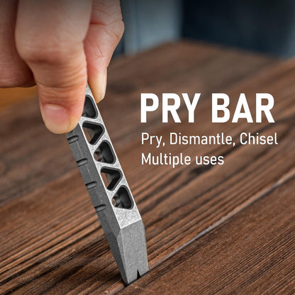 TISUR Titanium EDC Pry Bar, Keychain Pry Bar Multitool With Bottle Opener, Pocket Small Crowbar for Men Outdoor