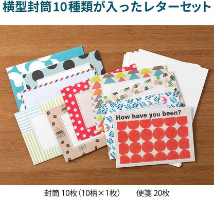 Midori 86763006 Letter Set, 763, Baffling, 10 Patterns, Red