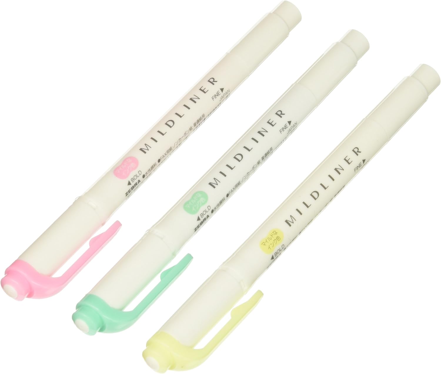 Zebra Mildliner Highlighter 3-Color Set (WKT7-3C) – Japan Import
