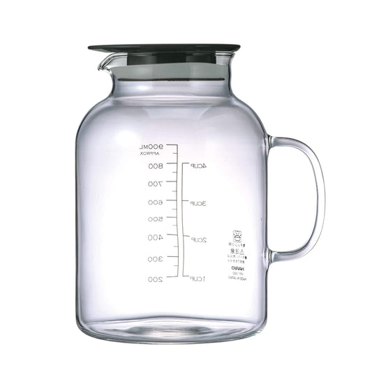 HARIO VFP-1000-B Vinegar Storage Container, Vinegars, Fruit Pot, 33.8 fl oz (1,000 ml), Black, Made in Japan, Pack of 1