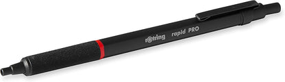 rOtring Rapid Pro Retractable Ballpoint Technical Drawing Pen, Black Barrel, Medium Point, Blue Ink(1904292)