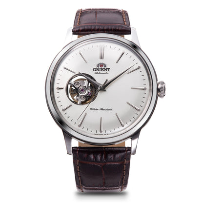 ORIENT Bambino Automatic Watch, Mechanical, Domestic Manufacturer's Warranty, Open Heart, RN-AG0005S, Men's, White, Silver