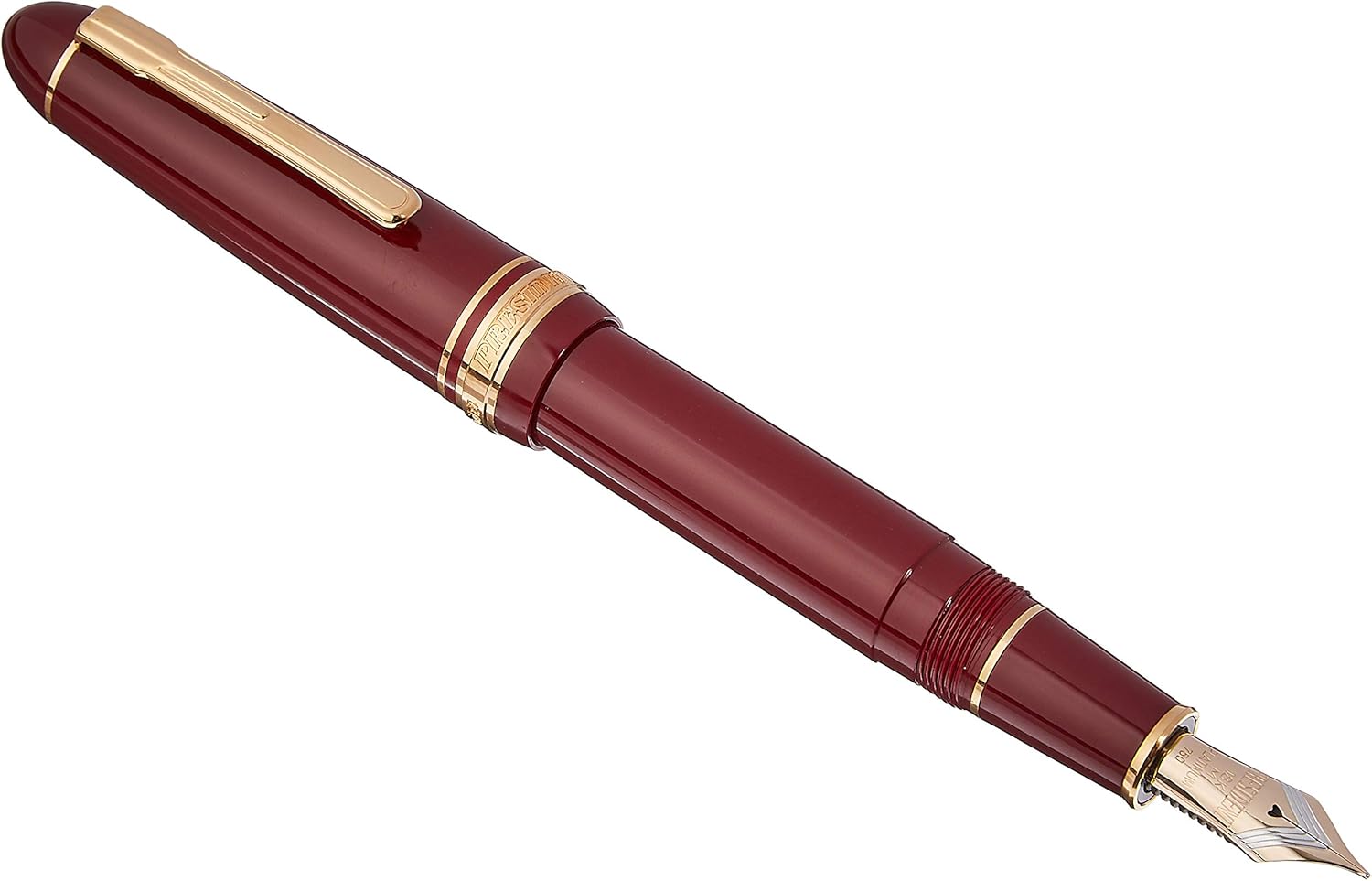 PLATINUM Fountain Pen President #10 Burgundy and Gold- PTB20000P - M, main image