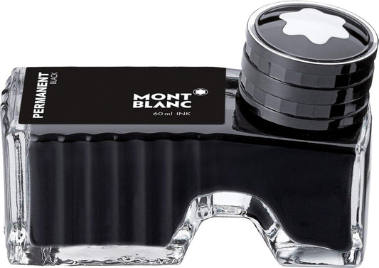 Montblanc Ink Bottle Permanent Black 107755 ??? Document-Proof Refill Ink in Black for Fountain Pens, Quills, and Calligraphy Pens ??? 60ml Inkwell