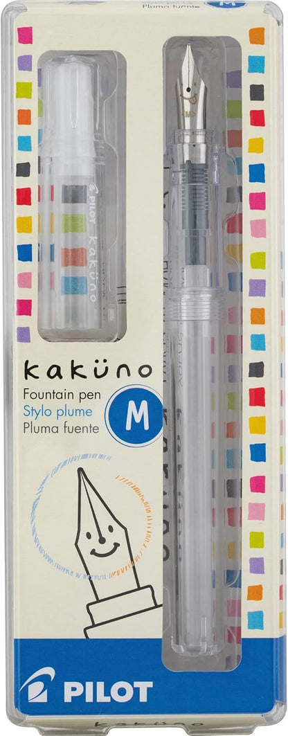 PILOT Kakuno Fountain Pen, Clear Barrel, Medium Nib (10822), main image