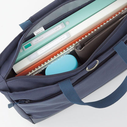 LIHIT LAB A7694-11 Stand Pencil Case, Oval Type, Navy