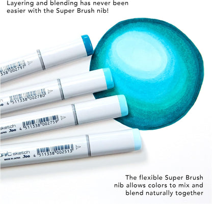 Copic Sketch, Ultra-blendable Alcohol Markers, 72pc Set A