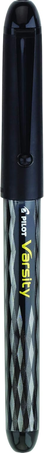 PILOT Varsity Pre-Filled Fountain Pens, Medium Point Stainless Steel Nib, Black Ink, 12-Pack close up nib
