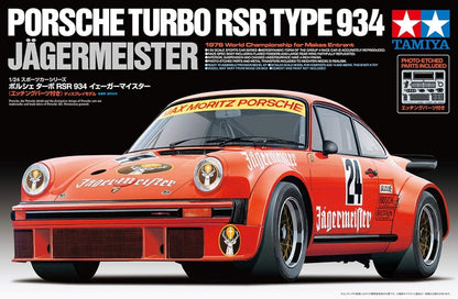 Tamiya Porsche Vehicle 300024328 934 Jaegermeister Car Model Kit 1:24, Orange