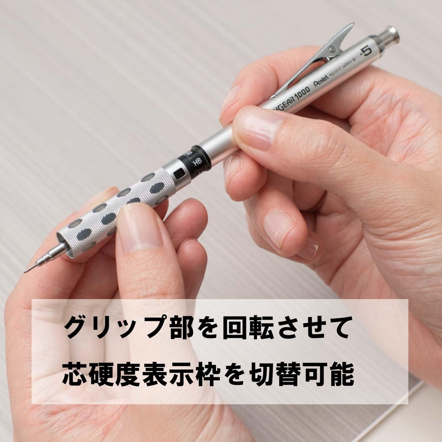 Pentel Packaged Graph Gear 1000 Automatic Drafting Pencil, 0.5mm, Grey Accents, 1 Pencil (XPG1015)