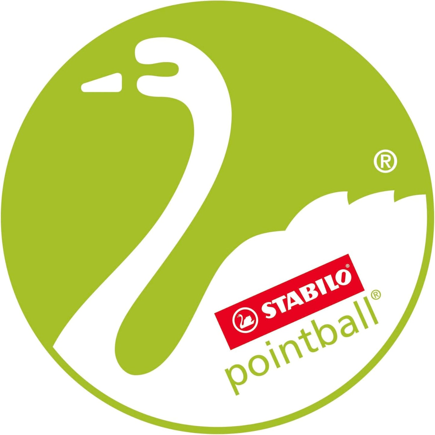 STABILO Ballpoint Pen pointball - Pack of 4 - Blue, Black, Red Green, Made From Recycled Plastic, Retractable, Medium Point