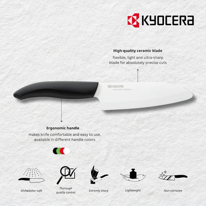 Kyocera Advanced Ceramic Revolution Series 3-inch Paring Knife, White Handle, White Blade