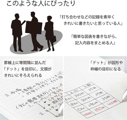 Kokuyo AMNO-3BTNX5-1 Notebooks, Campus Notebook, B5, With Dots, B Ruled, 5 Pack Black