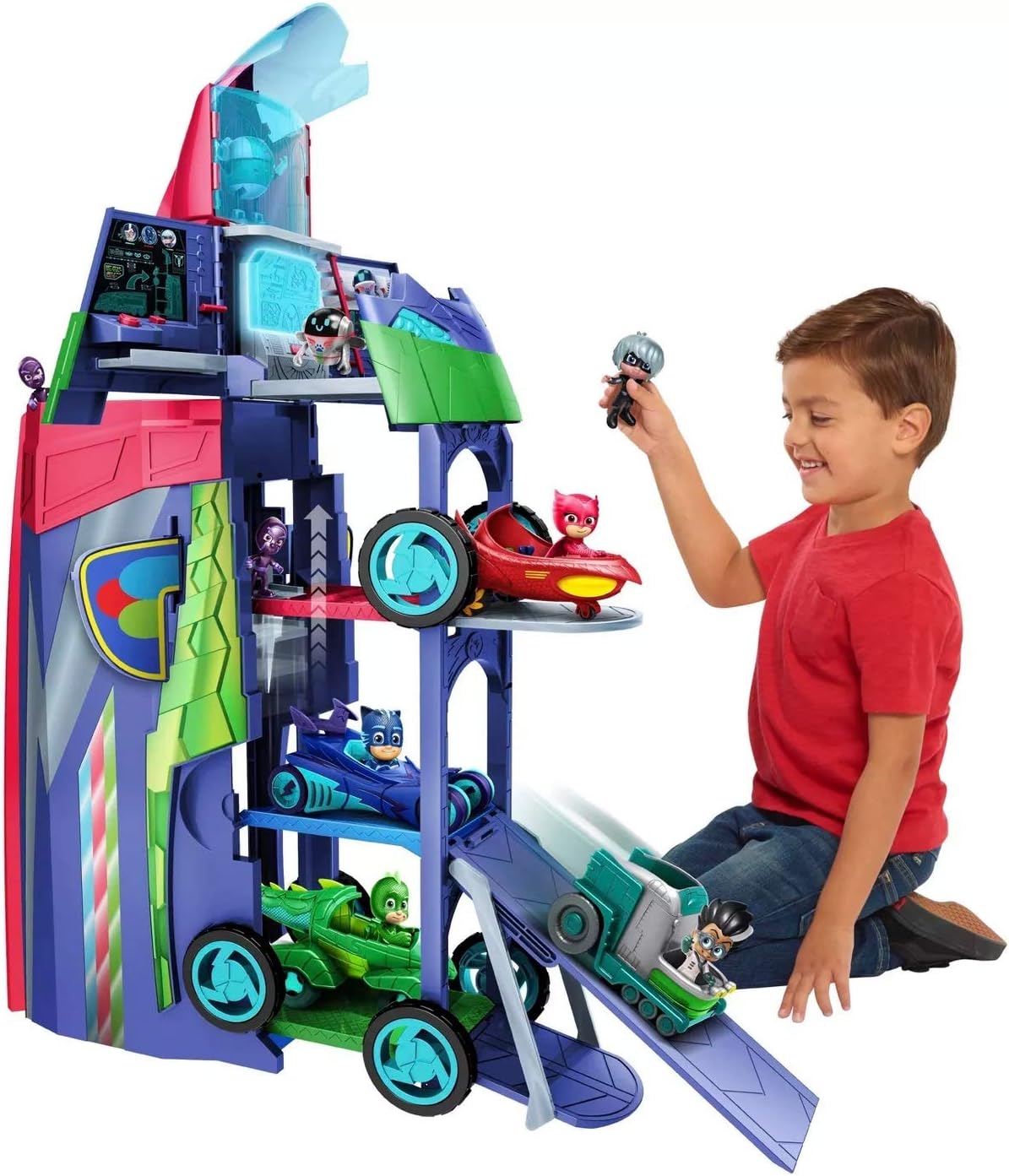 PJ Masks PJ Seeker with Bonus Figures,10-pieces, Lights and Sounds Toy Vehicle, Kids Toys for Ages 3 Up, Amazon Exclusive by Just Play