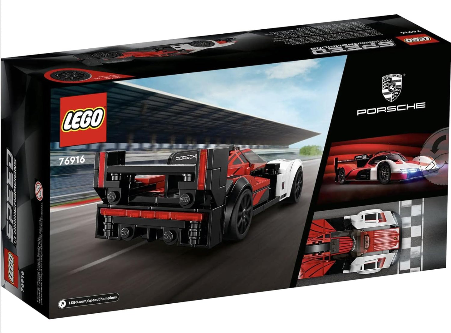 LEGO Speed Champions Porsche 963 76916, Model Car Building Kit, Racing Vehicle Toy for Kids, 2023 Collectible Set with Driver Minifigure, White