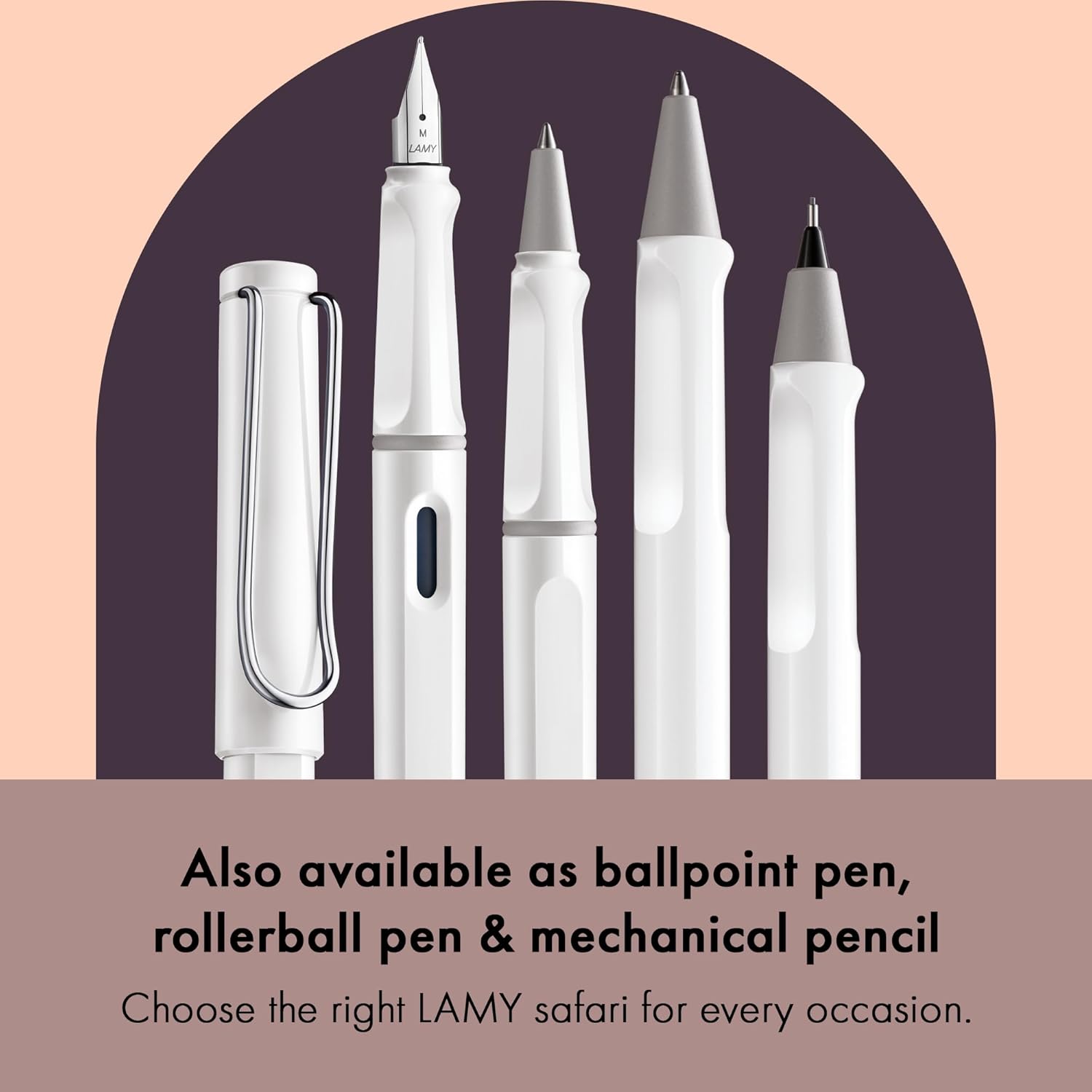 LAMY safari white - Fountain Pen with ergonomic grip & polished steel nib in size EF - ideal for any Writing & Calligraphy - including LAMY T 10 blue cartridge - Right-Handed close up nib