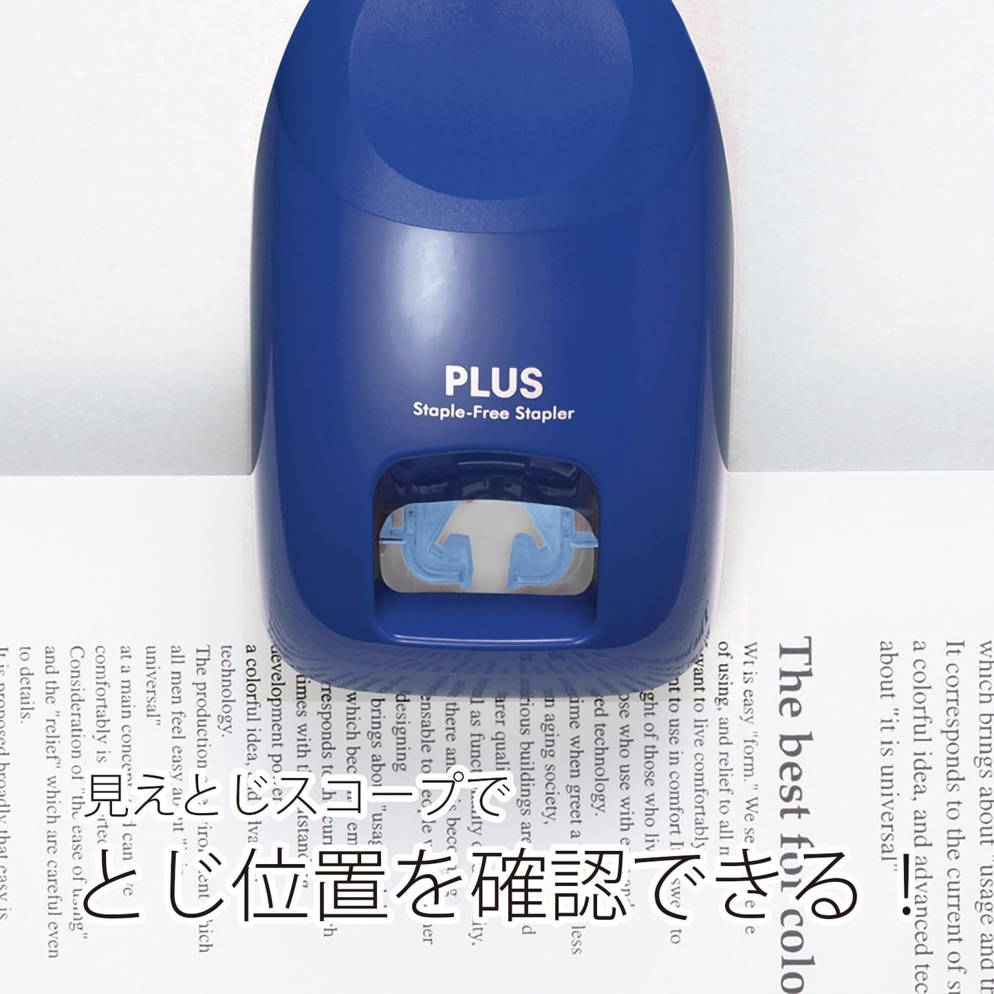 Plus 31-210 Plus Stapler Non-Needle Stapler Paper Clinch Tabletop 12 Bound Blue