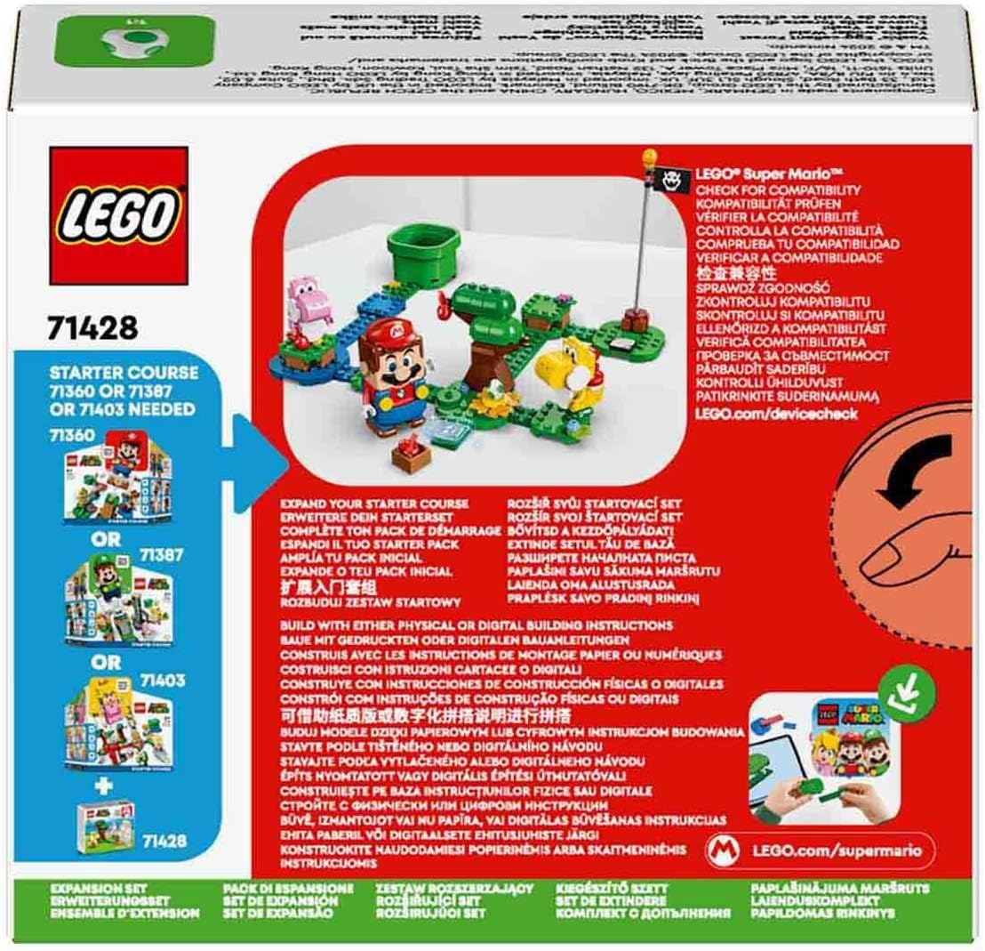 LEGO Super Mario Yoshi's Wild Forest Expansion Set, Toy with 2 Yoshi Figures Made of Stones for Boys and Girls, Small Gift for Children and Gamers from 6 Years 71428