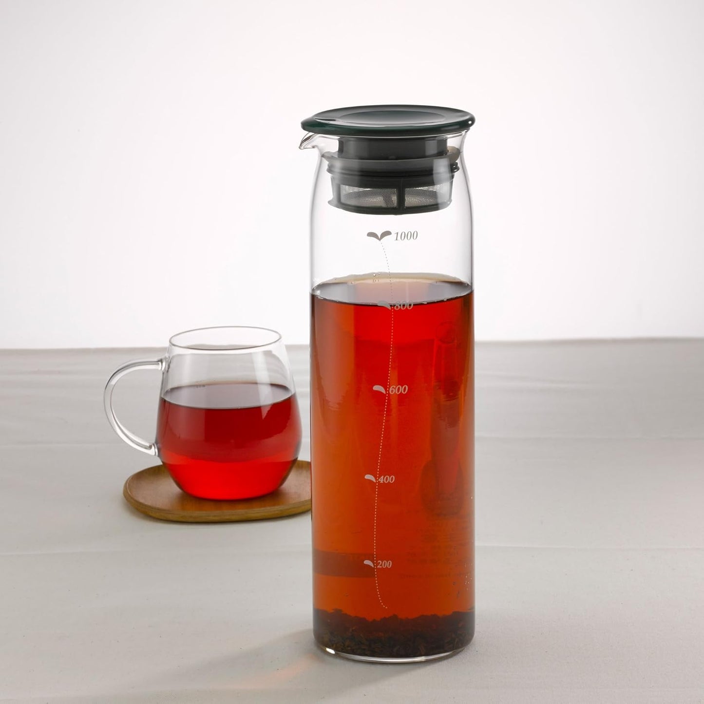Hario Mizudashi Cold Brew Teapot Cold Brew Tea Maker 1000mL, Dark Green