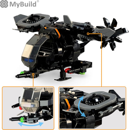 MyBuild Armed Forces Raider X 6016 - High Speed Stealth Helicopter Toy Building Bricks - Mobilize Your Army Air Force Toy Vehicle
