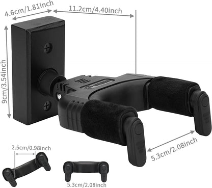 Sondery Guitar Wall Mount Hanger, Auto Lock and Adjustable Hook Holder for Acoustic and Electric Guitar, Ukulele, Bass, Banjo and Mandolin