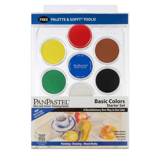 PanPastel Artist Pastels by Golden, Basic Colors Set, 7 Color, Professional Artist Pastels, Unique Pan Format (Cake-Like)