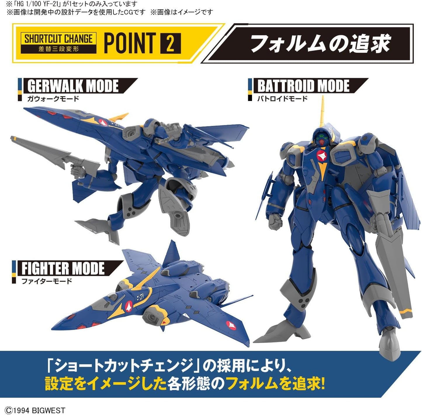 Bandai Hobby Macross Model Kit YF-21 HG 1/100 20 cm 4573102662804